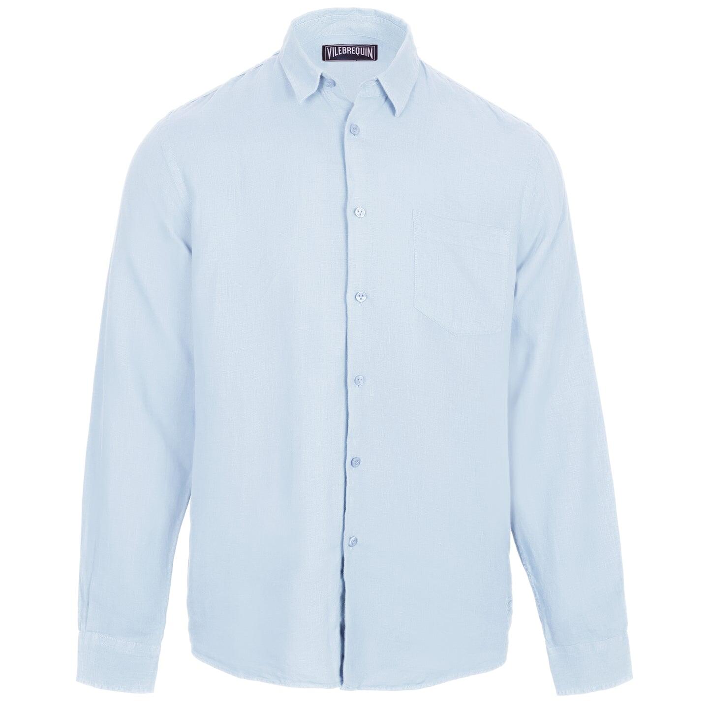 Caroubis Ciel Linen Shirt - Long Sleeve Shirt