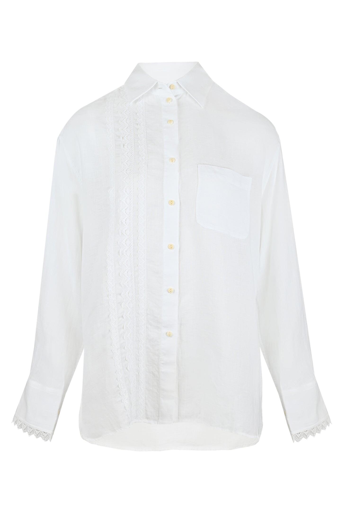 White Shirt with Lace - Top