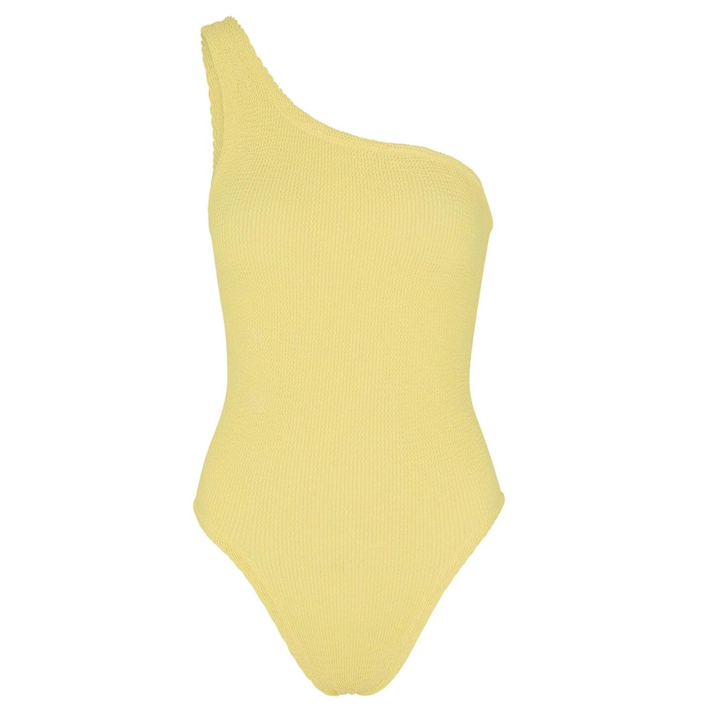 Asymmetrical One Shoulder Swimsuit in Yellow - Nancy Swimsuit - ONE SIZE - One Piece