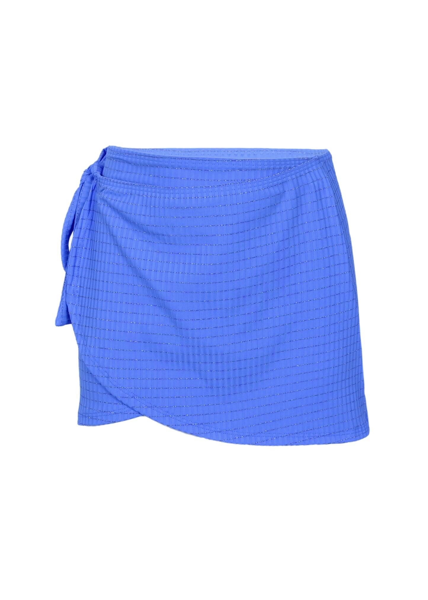 Skirt With Lurex For Girls Blue