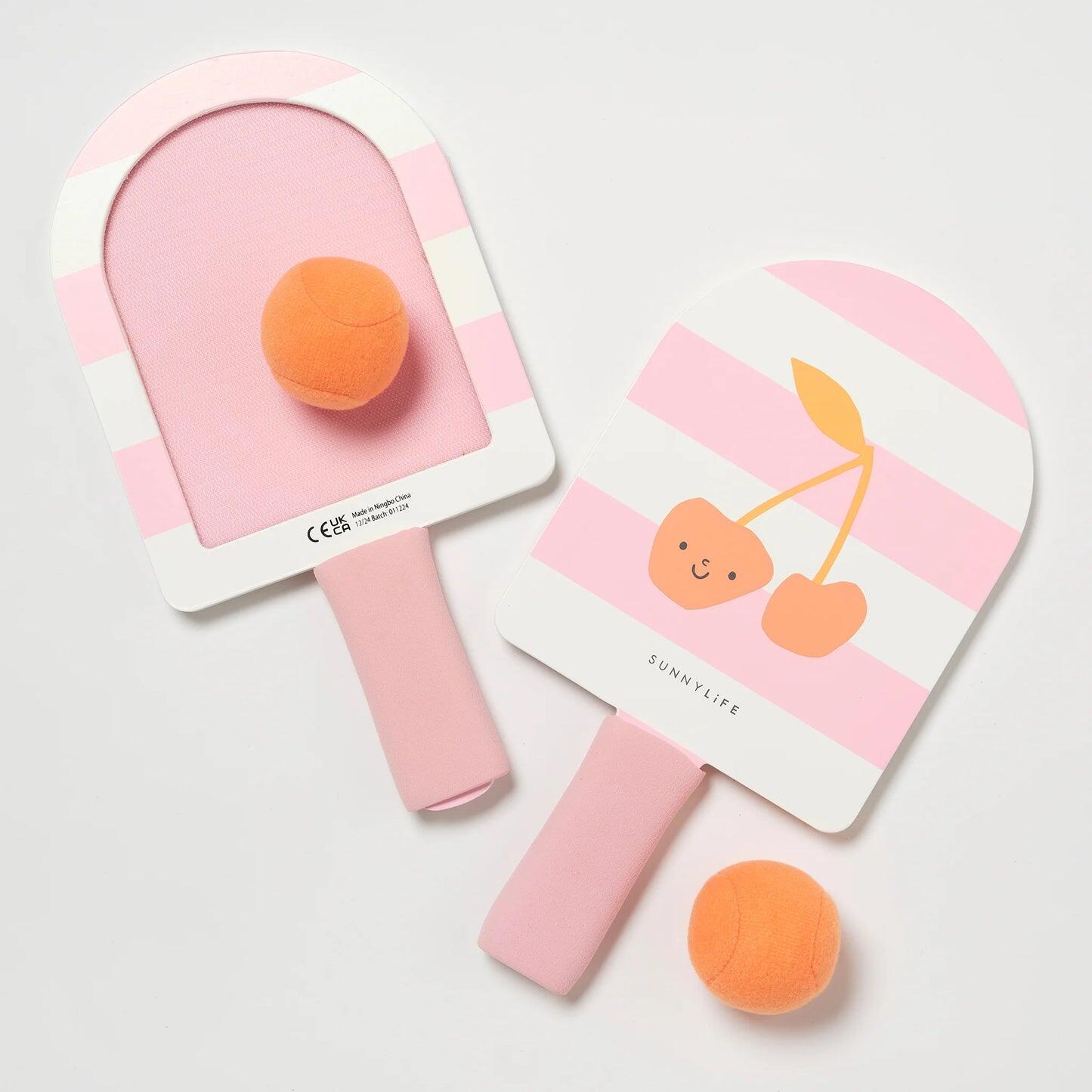Kids Velcro Beach Bats Cotton Candy Cherry - Beach Toy
