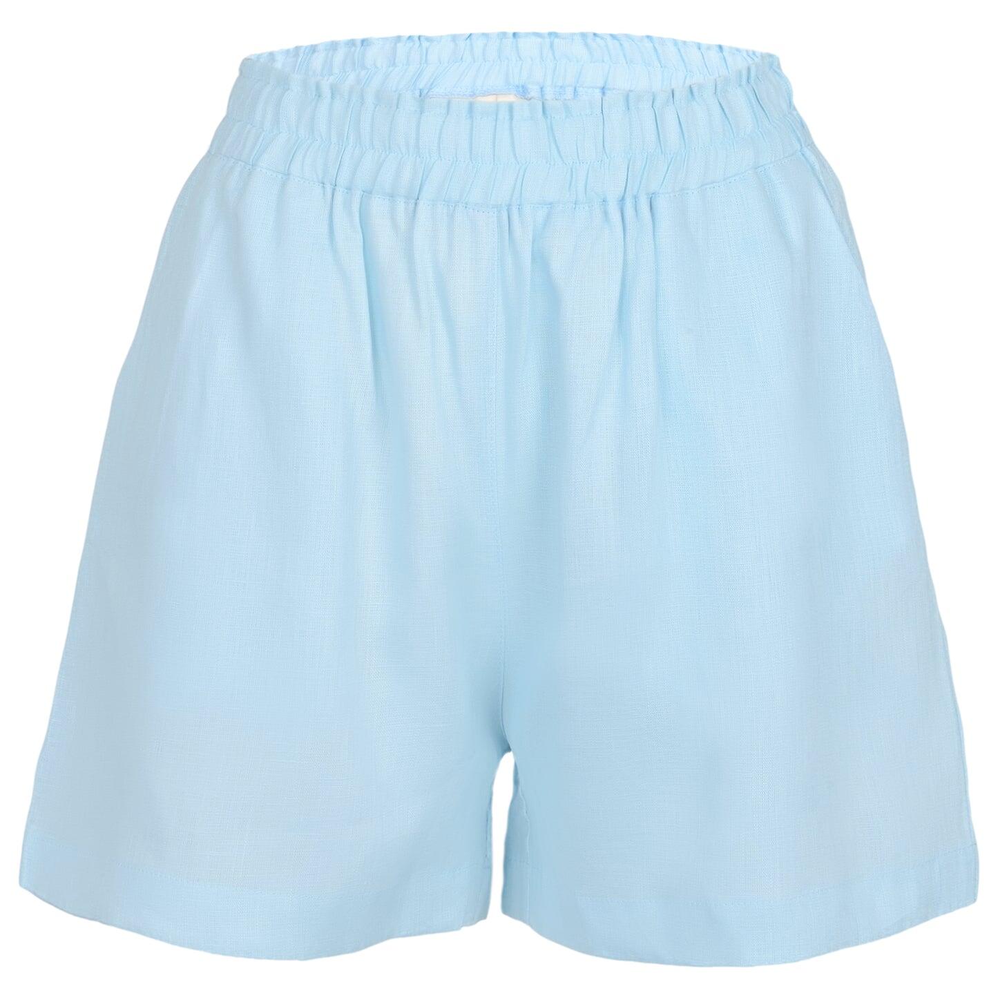 Light Blue Linen Shorts - Shorts