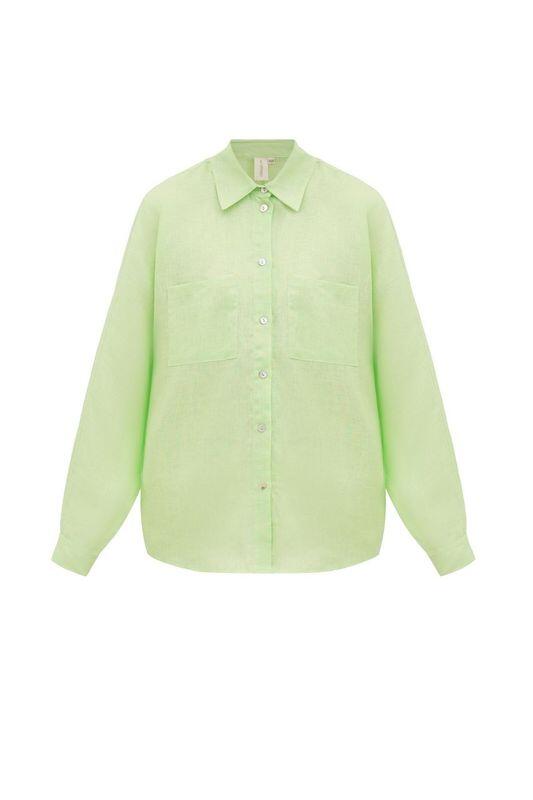 Mint Linen Shirt - Top