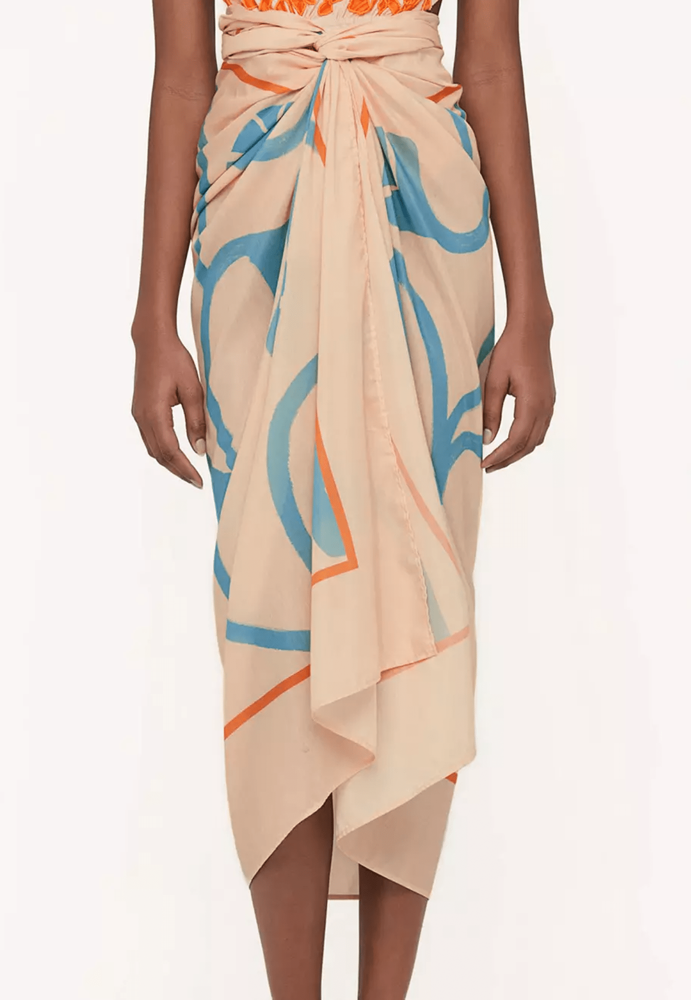 Sarong Wrap Skirt with Print - ONE SIZE - Sarong