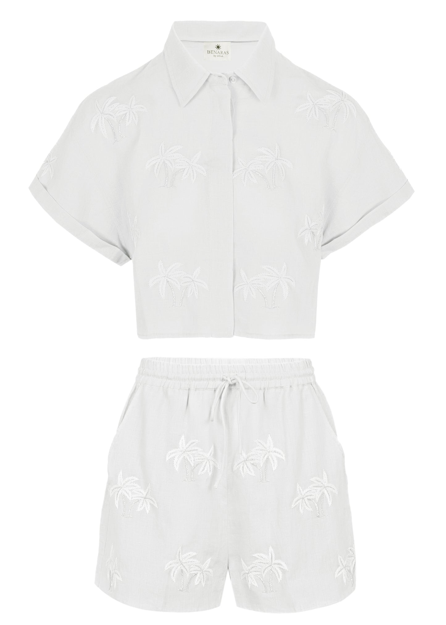 Natural Palm Tree Set Linen