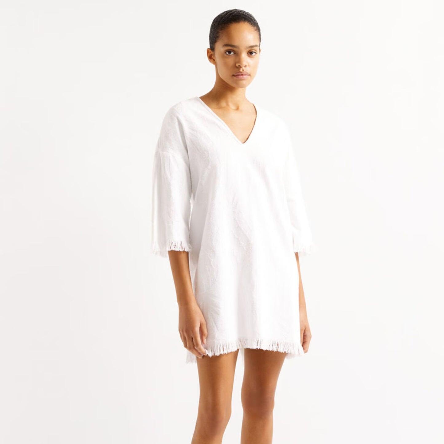 Orange Tunique White - Cover Up