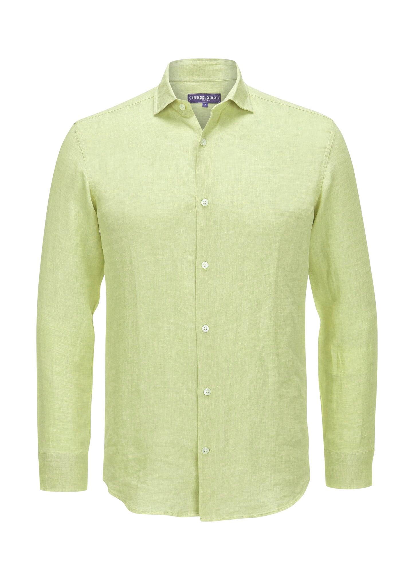 Antonio Linen Long Sleeve Shirt Pistachio