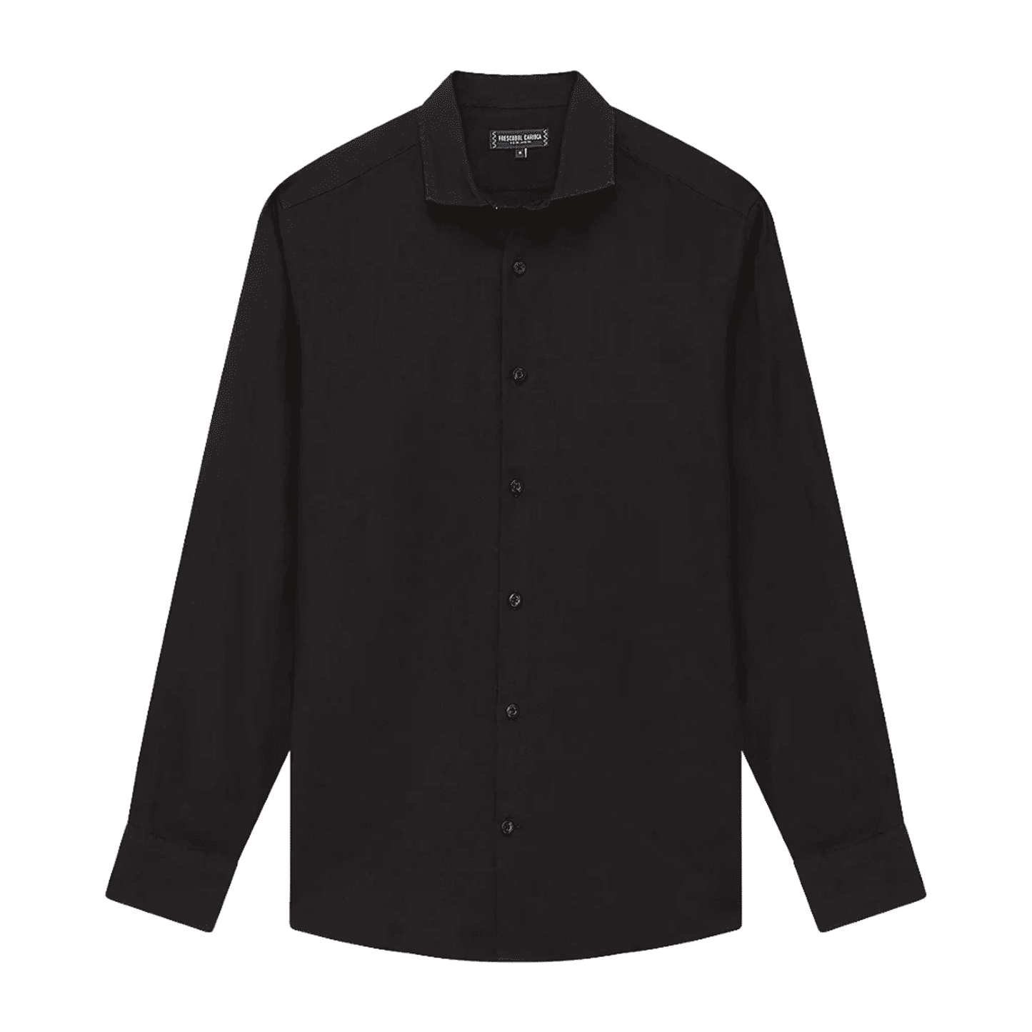 Antonio Linen Shirt Long Sleeve Black - Long Sleeve Shirt