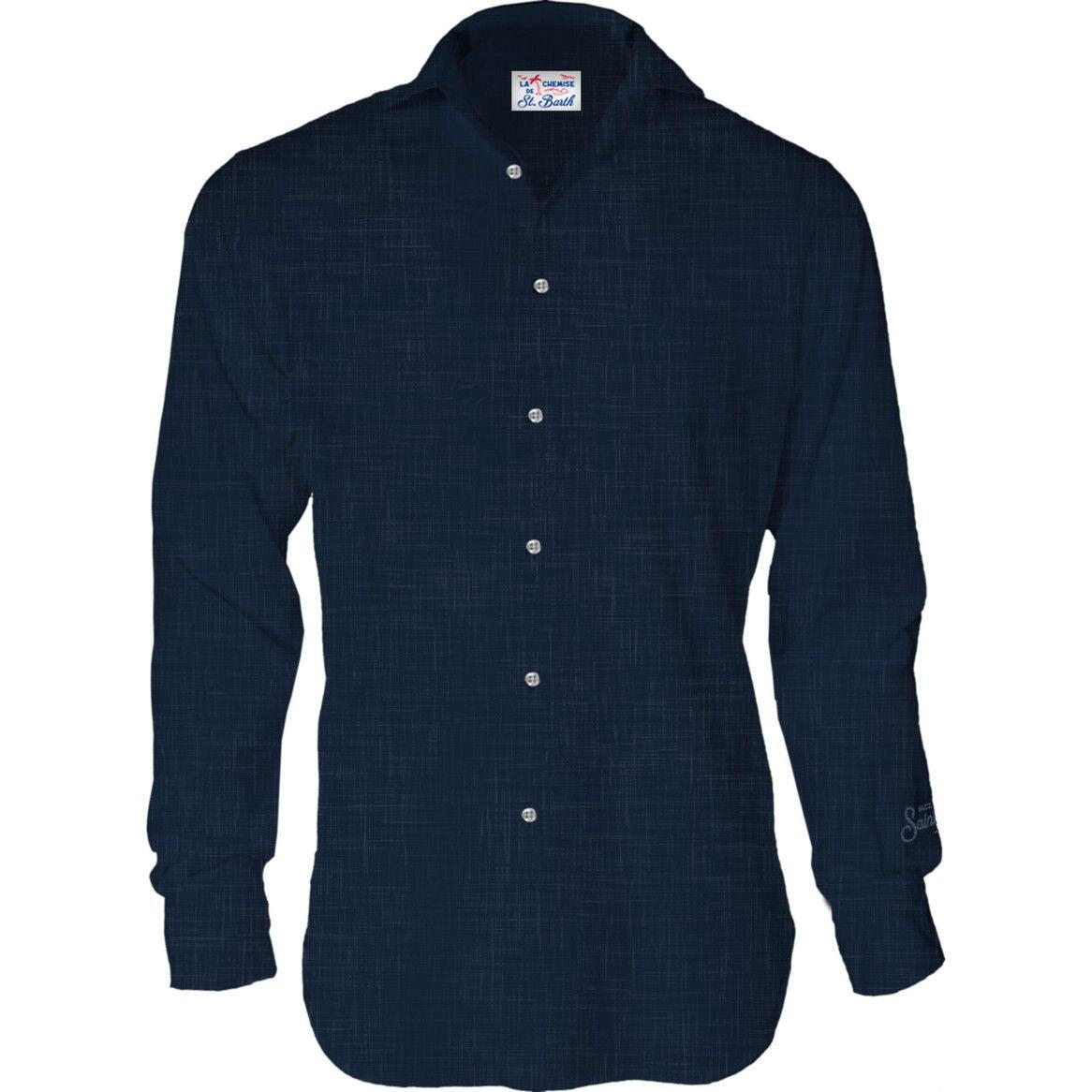 Blue Navy Linen Pamplona Shirt