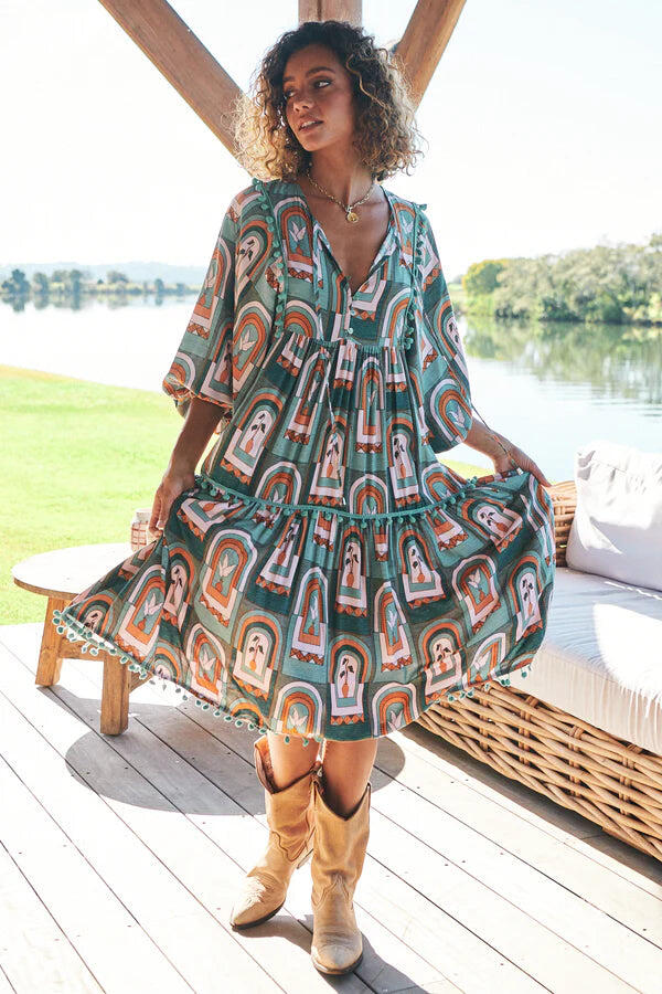 Emerald Arches Print Palace - Dress