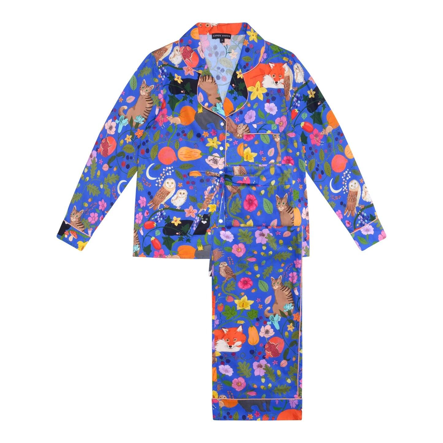 Nocturnal Animals Classic Long Sleeve Set Blue - Pajama