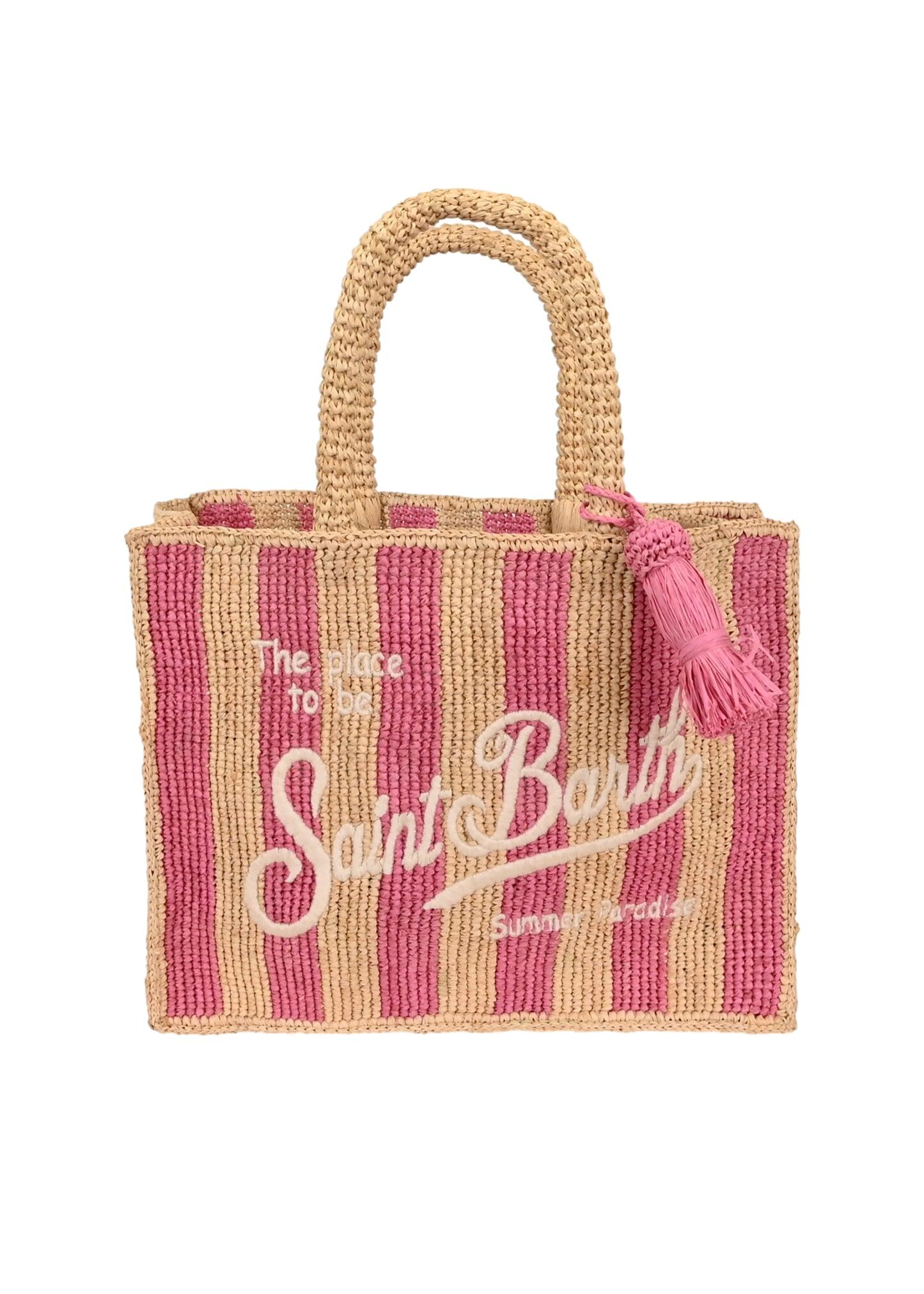 Colette Raffia Stripes Pop Pink Bag