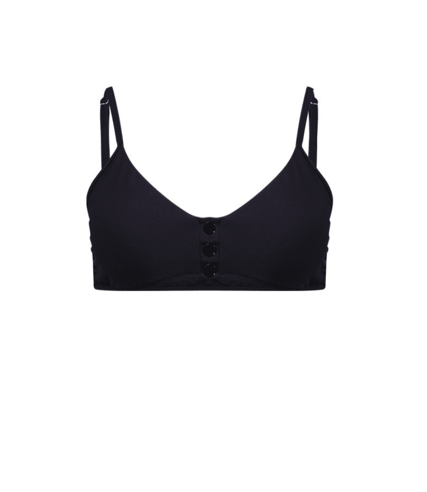 Melissa Odabash St Tropez Ribbed Bikini Top Black - Bikini Top