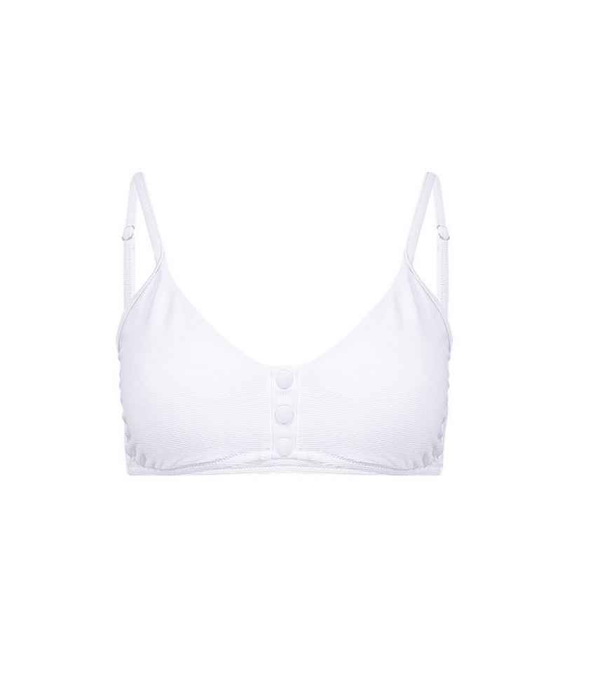 Melissa Odabash St Tropez Ribbed Bikini Top White - Bikini Top