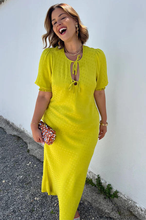 Lime Jacquard Andie Dress - Dress