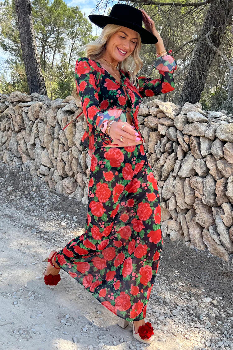 Rose Chiffon Skirt - Skirt