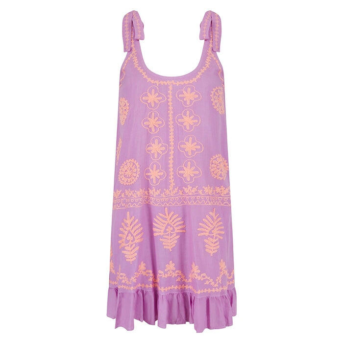 Remi Lilac Peach Mini Slip Dress - Dress