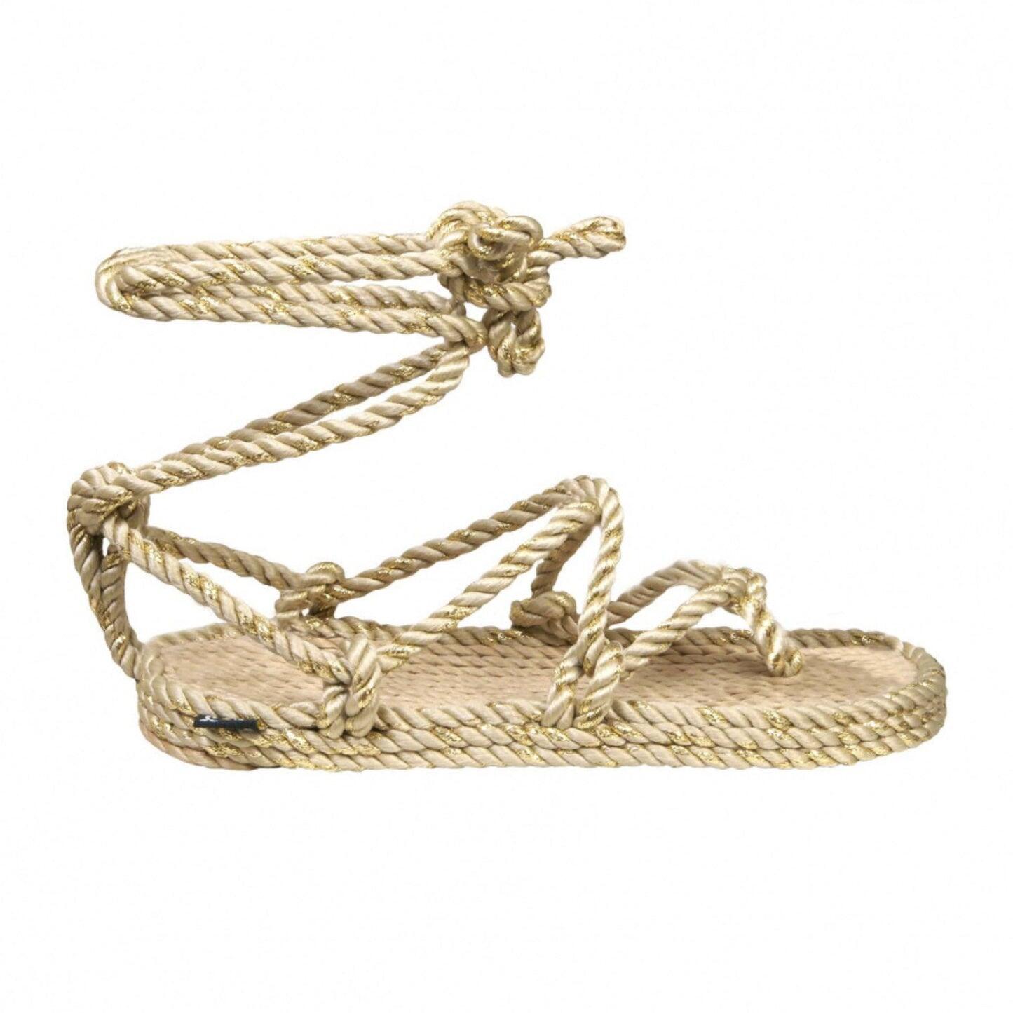 Romano Beige & Sparkling Gold Sandals - Shoes