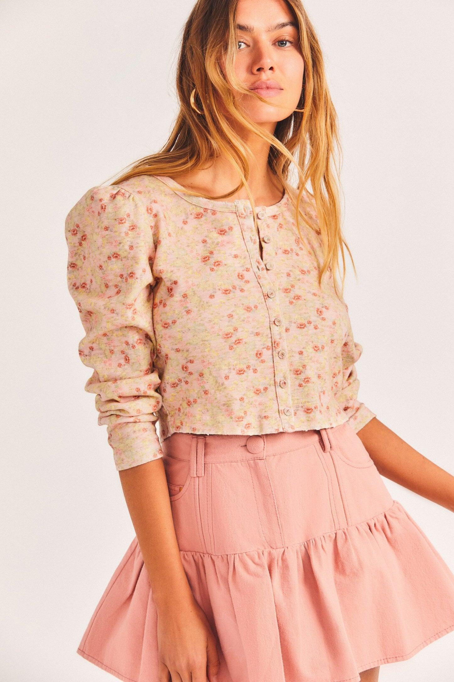 Jonah Cropped Cardigan Rose Quartz - Cardigan