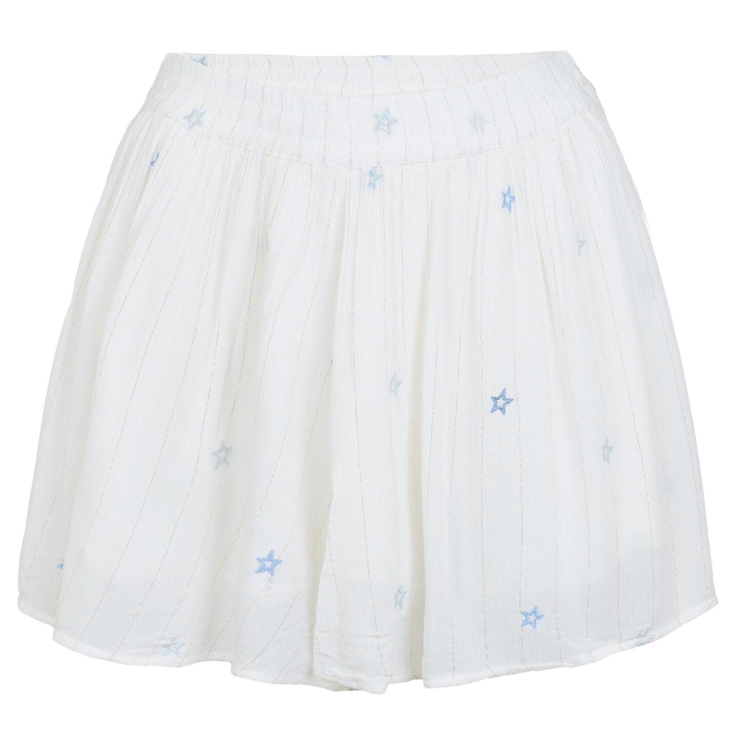 Ivory/Tonal Blue Stars Lurex Stripe Star Shorts - Shorts