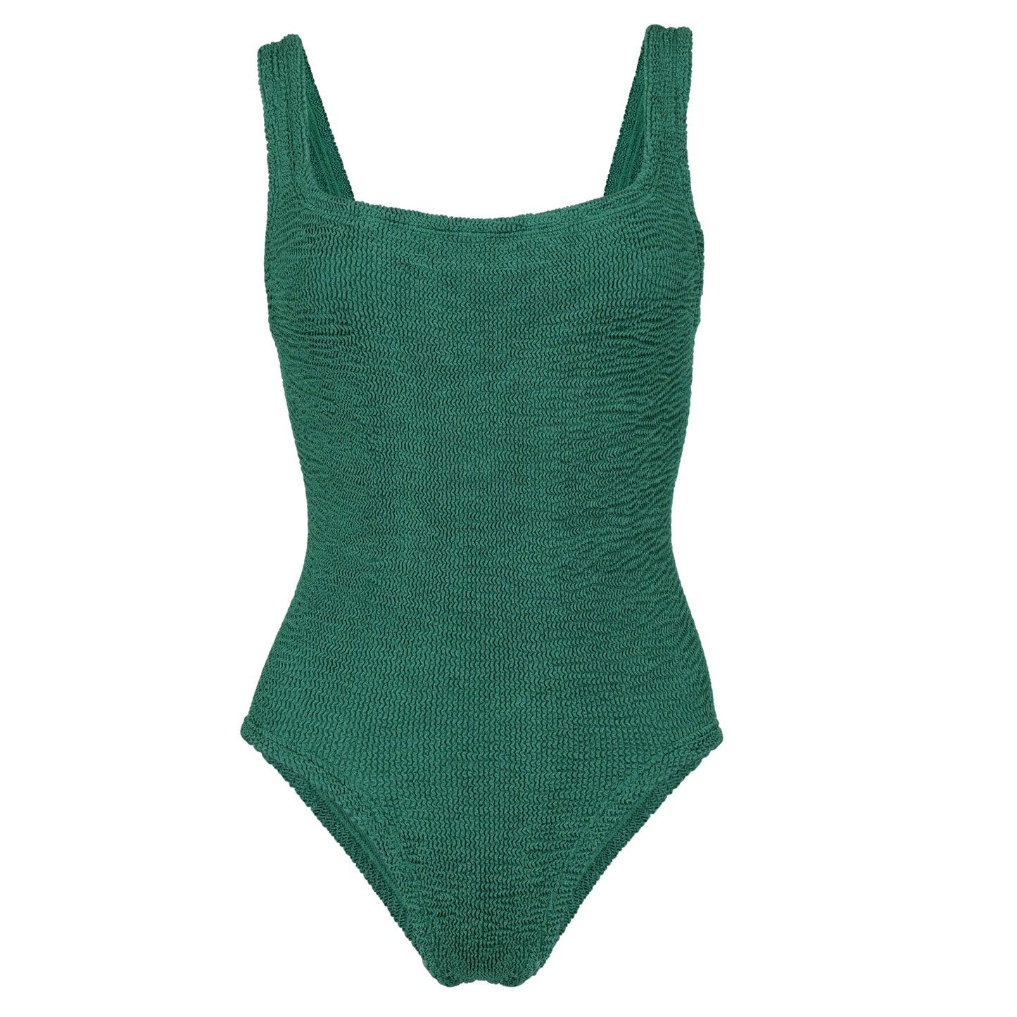 Square Neck Swim Metallic Forest Green - ONE SIZE - One Piece