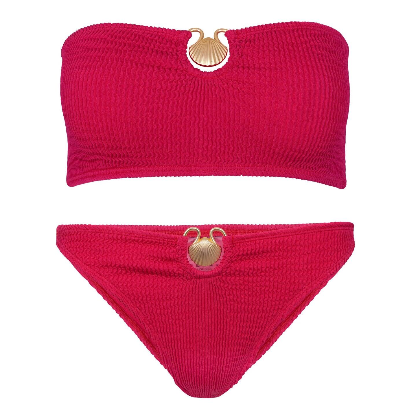Noosa Kini Top & Byron Bottoms Cherry - ONE SIZE - Bikini