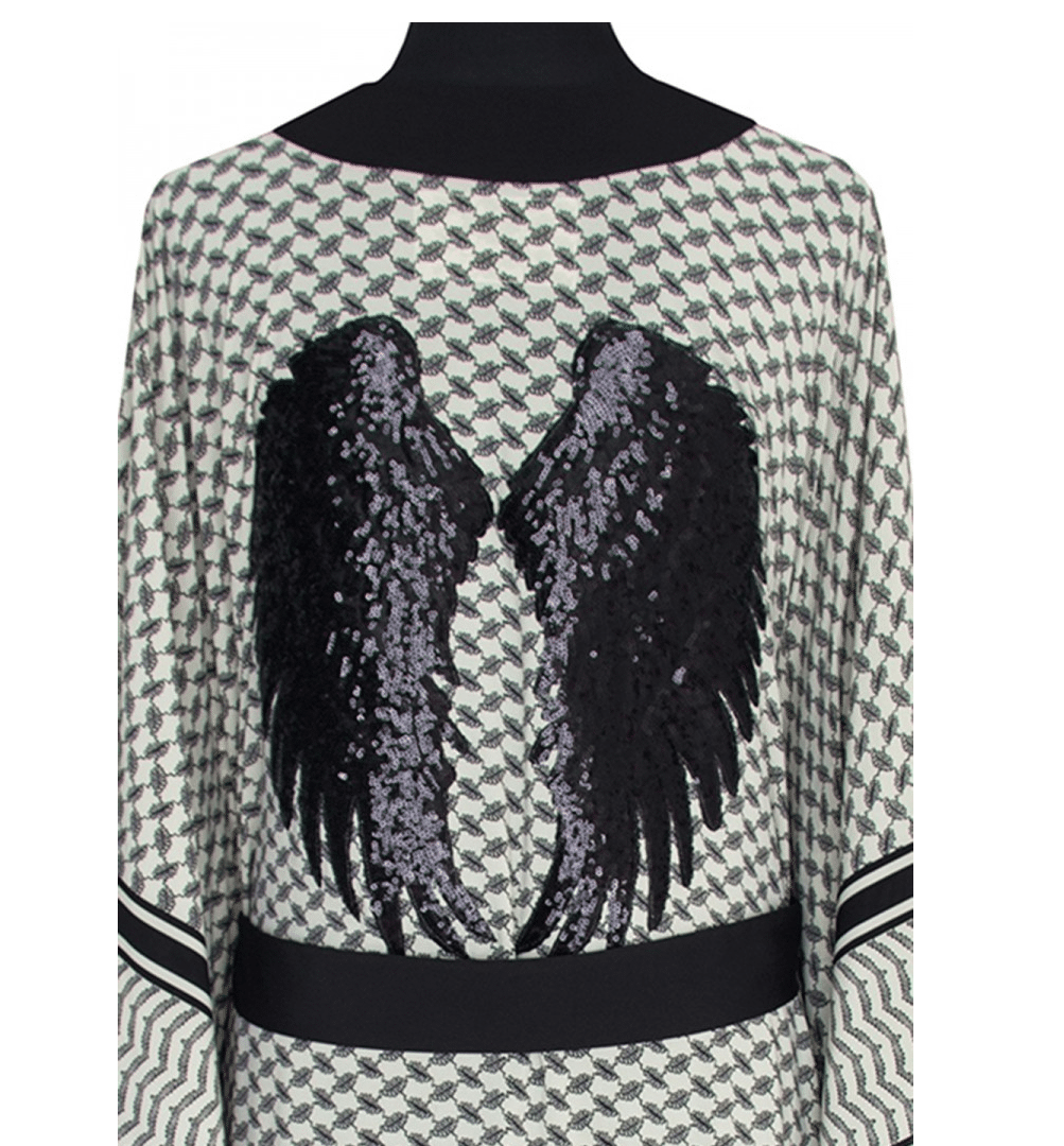 Desert Tribe Midi Kimono Wings Black - Kimono