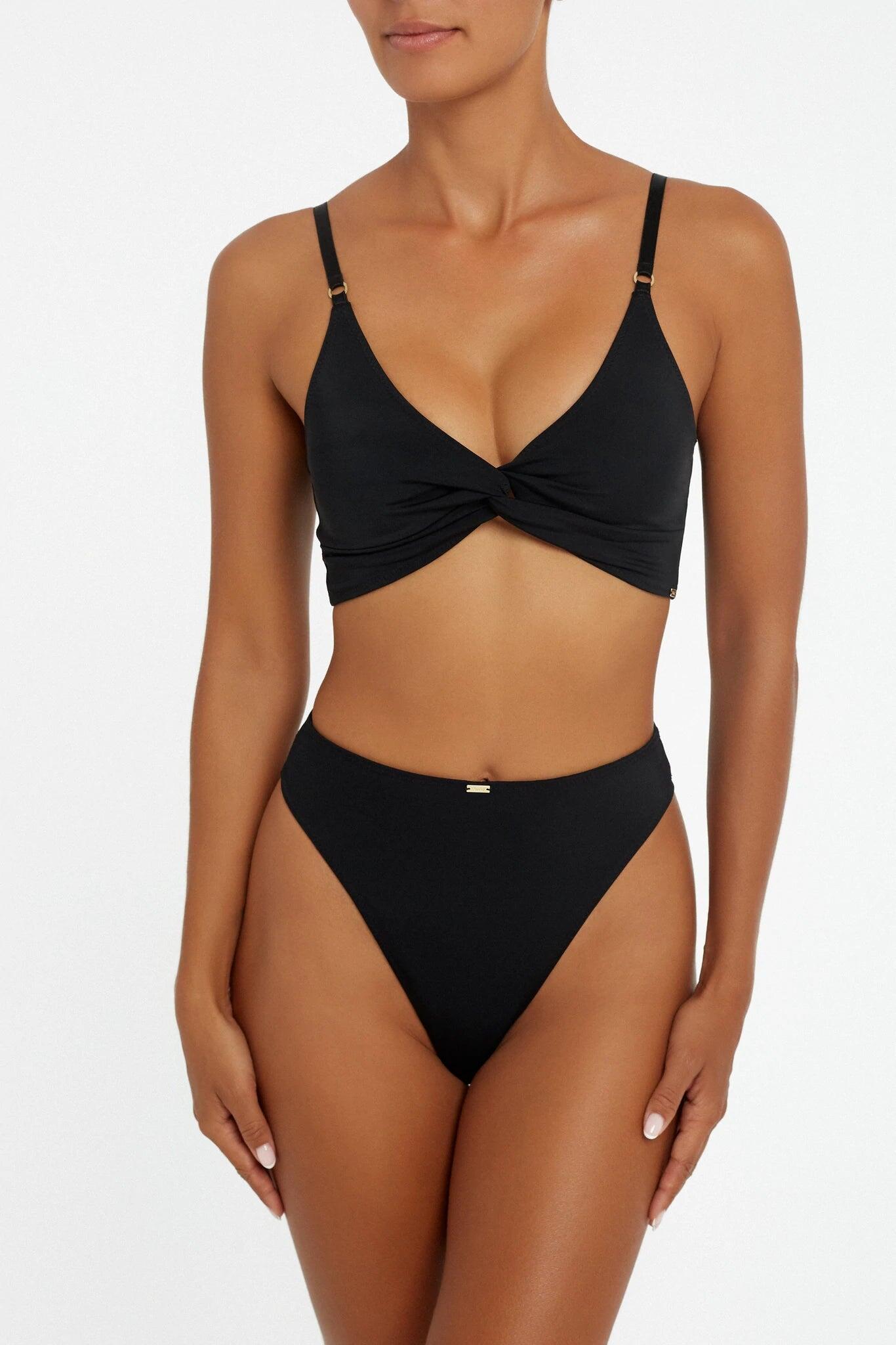 Leighton Crop Top Black - Bikini Top
