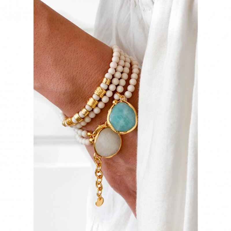 Grace Bracelet With Amazonite and White Jade - Bracelet