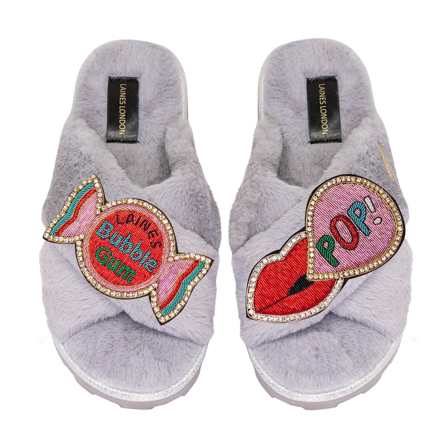 Bubble and Pop Chic Slider Grey - Slipper