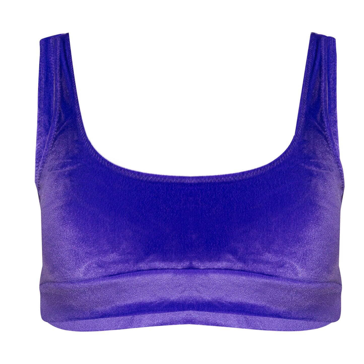 Amy Velvet Bikini Top Purple - Bikini Top