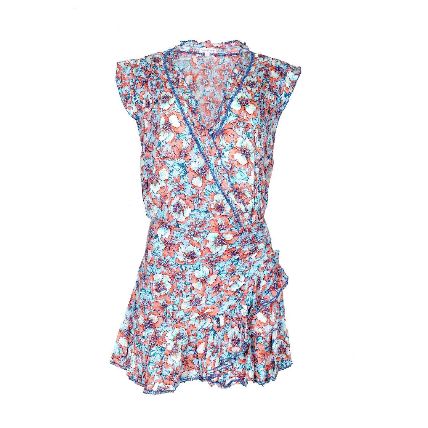 Mini Dress Estelle Aqua Dalia Viscose - Dress