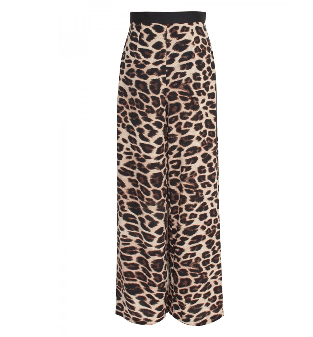 Safari Brown Leopard Marbella Pants Black - Bottoms