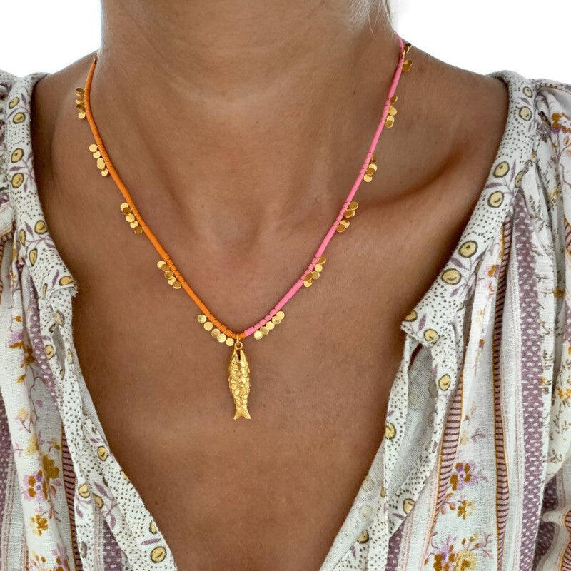Beach Bead Necklace by Sara Lashay