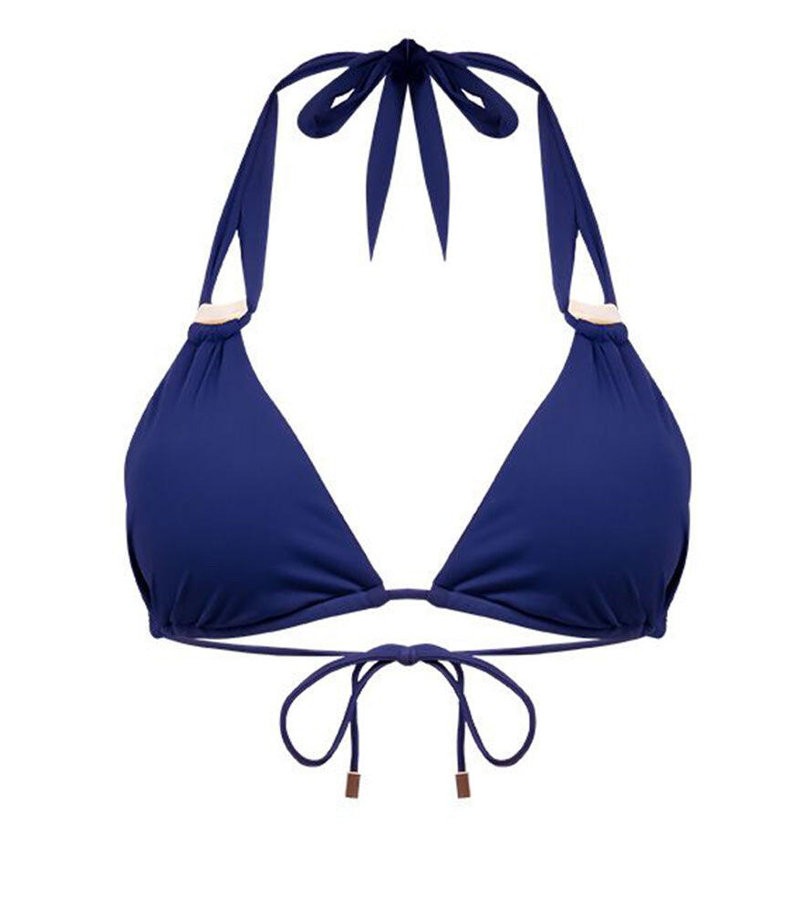 Solid Moon Triangle Bikini Top Midnight - Bikini Top