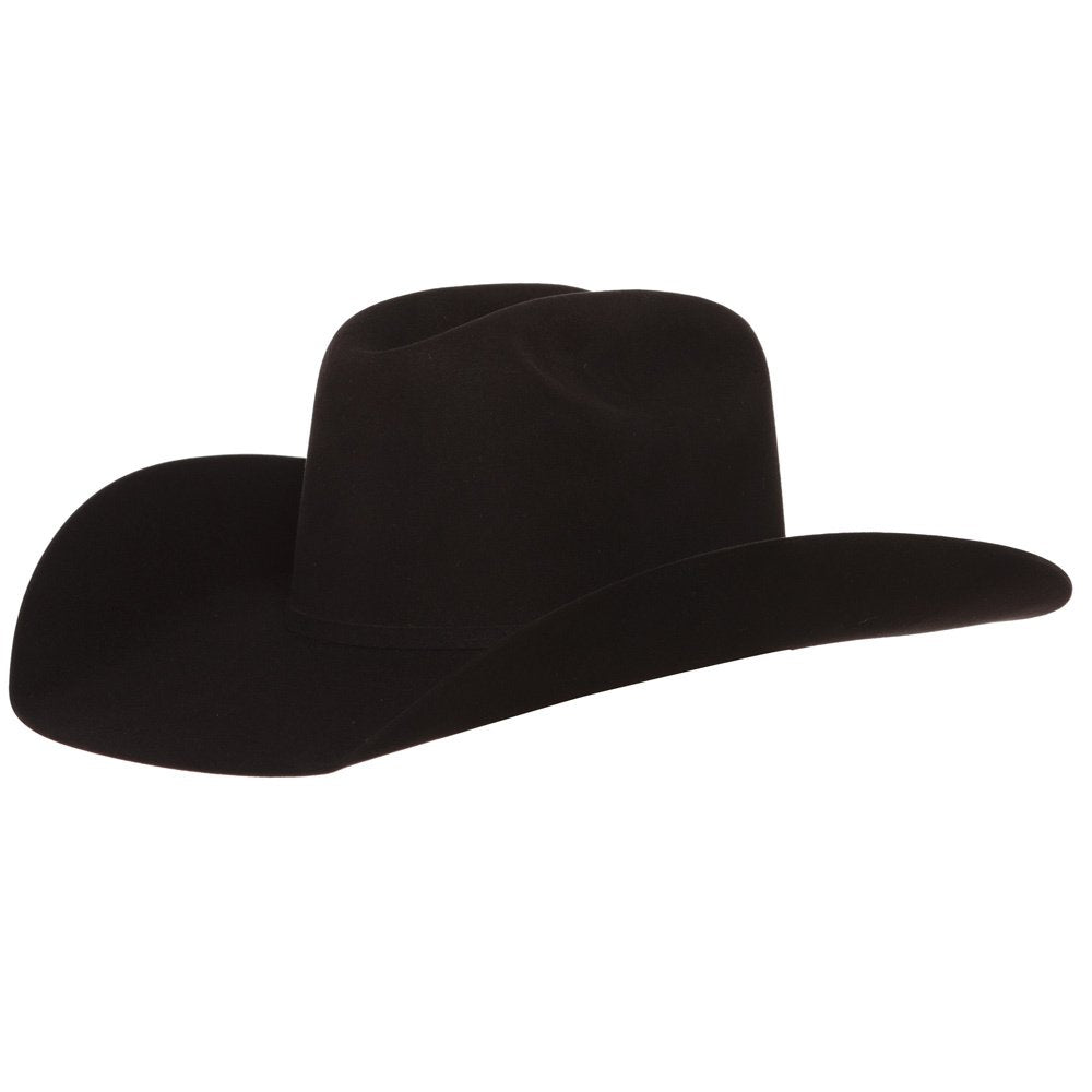 JW Brooks 100X Black 4 1/4` Brim Felt Hat