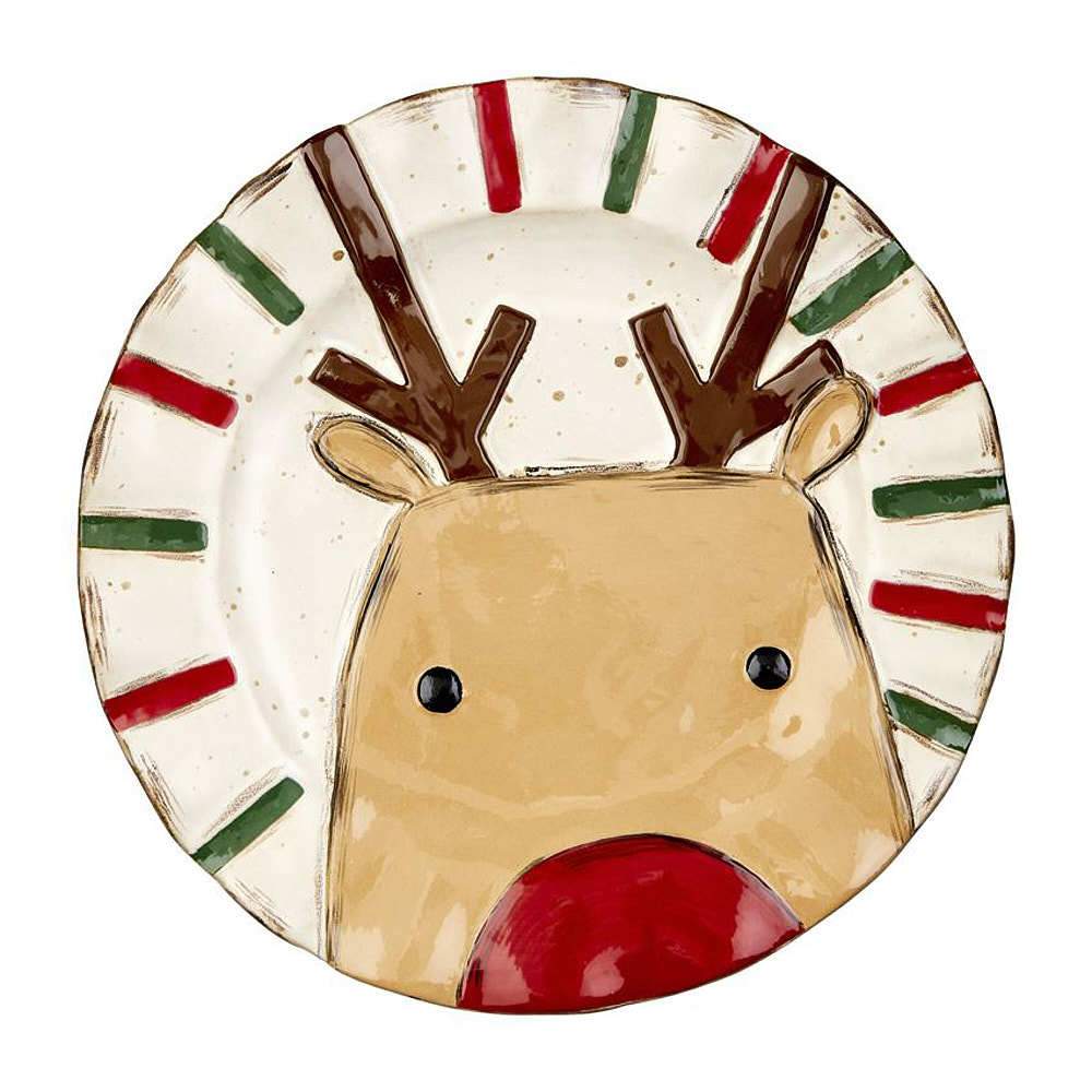 Mud Pie Reindeer Salad Plate Mud Pie Reindeer Salad Plate