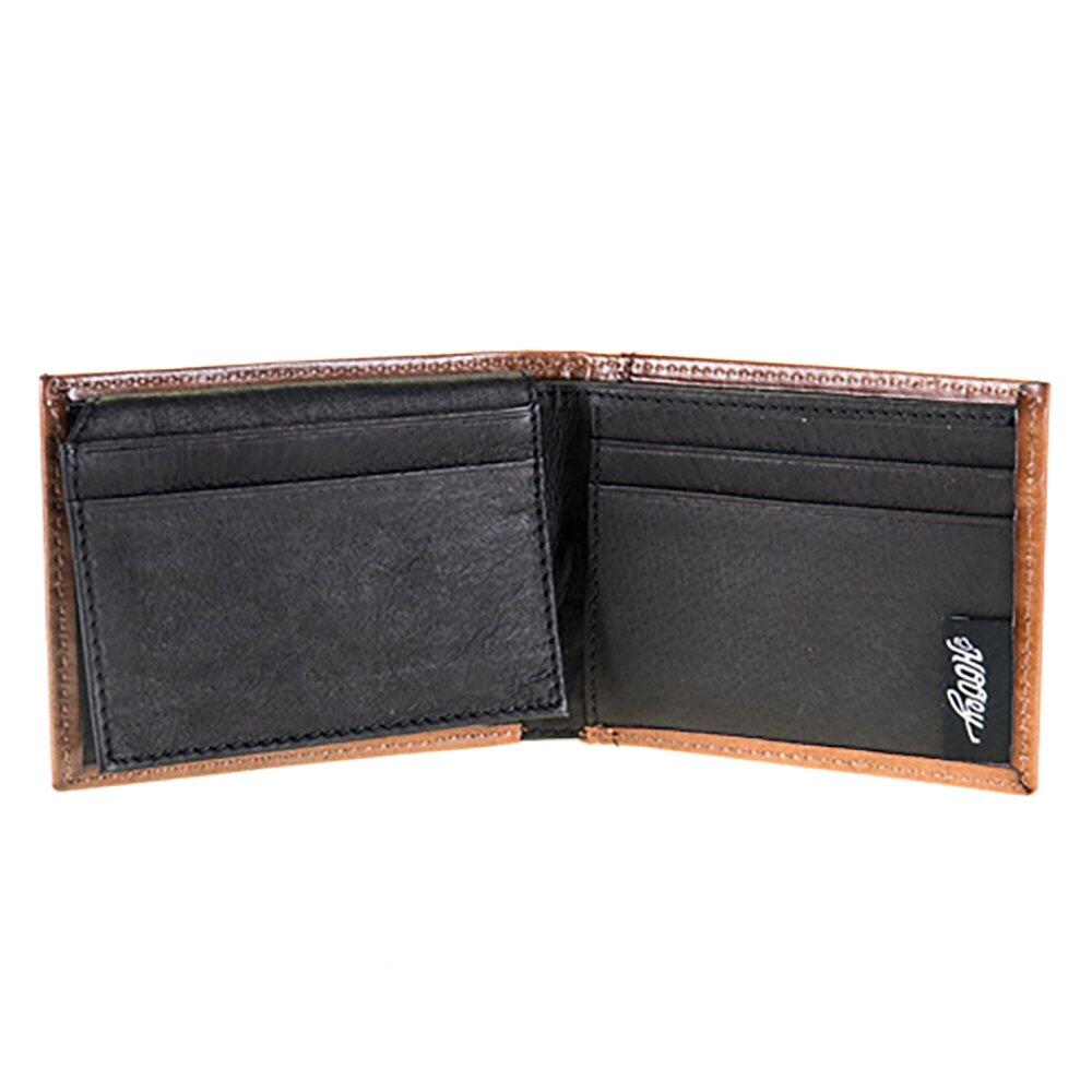 Hooey Leather Bi-Fold Wallet with Turquoise Inlay