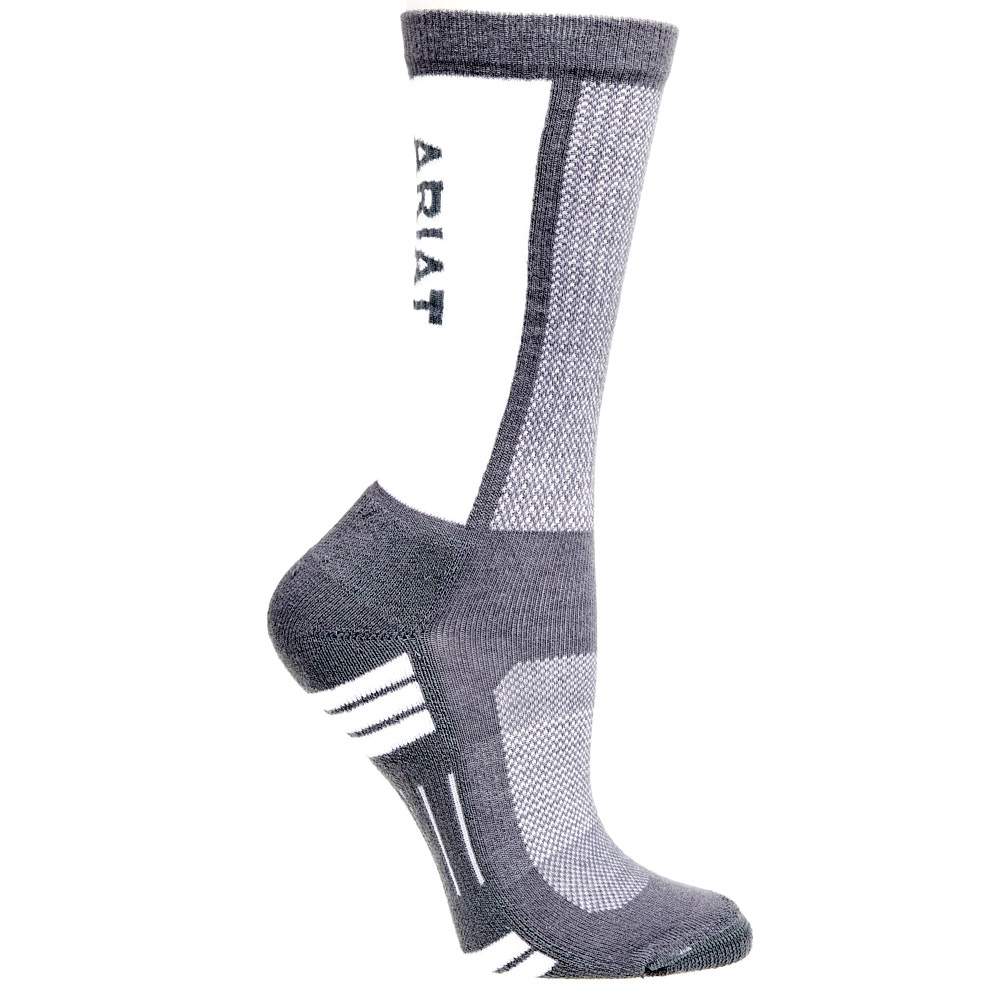 Unisex Ariat Venttex grey 2pk Mid Calf Performance Socks | Nester