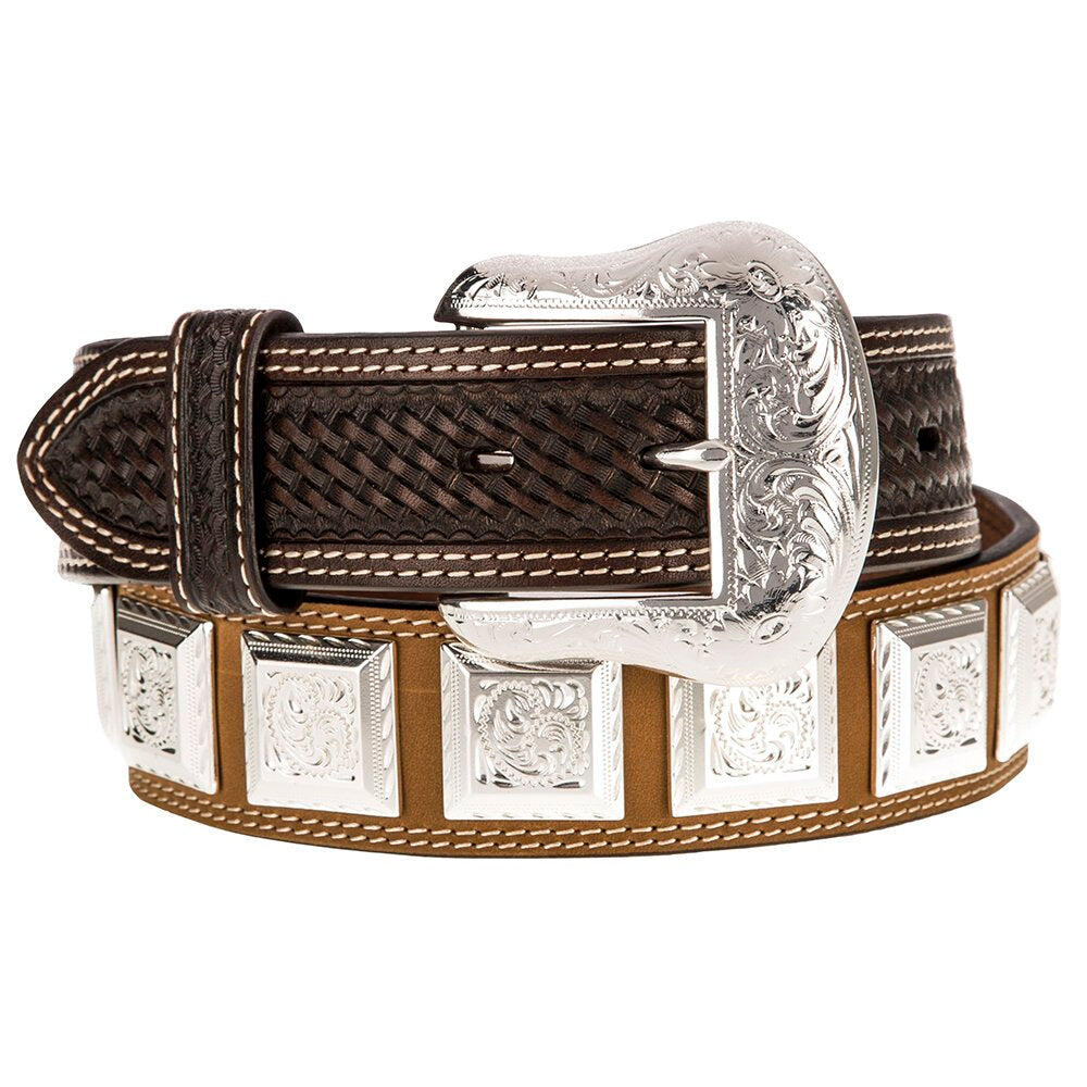 Men's NRS Leather Belt with Square Concho | Western Fashion | NRS