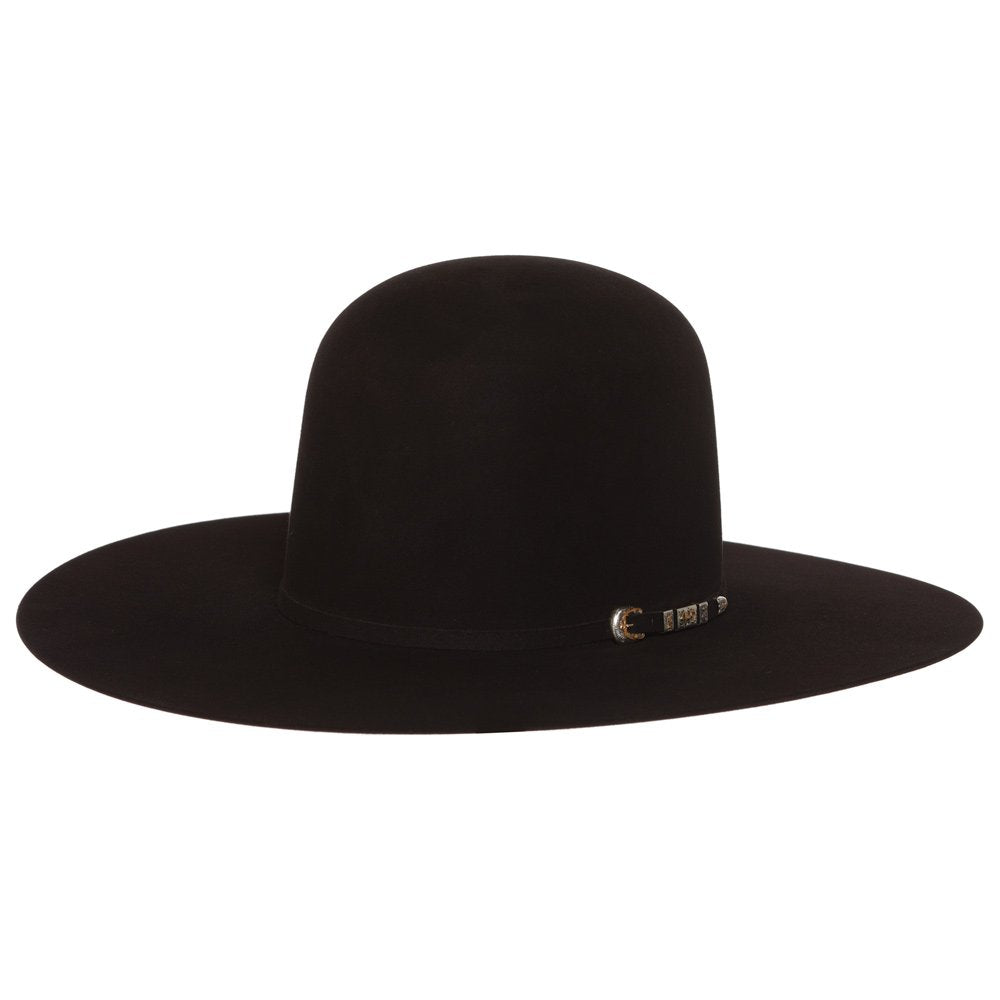 JW Brooks 100X Black 4 1/4` Brim Felt Hat