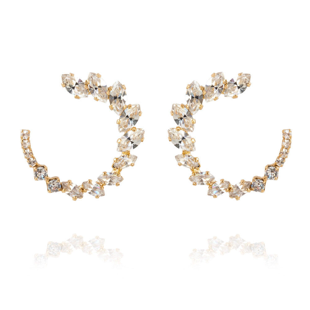Angie Earrings Crystal Gold