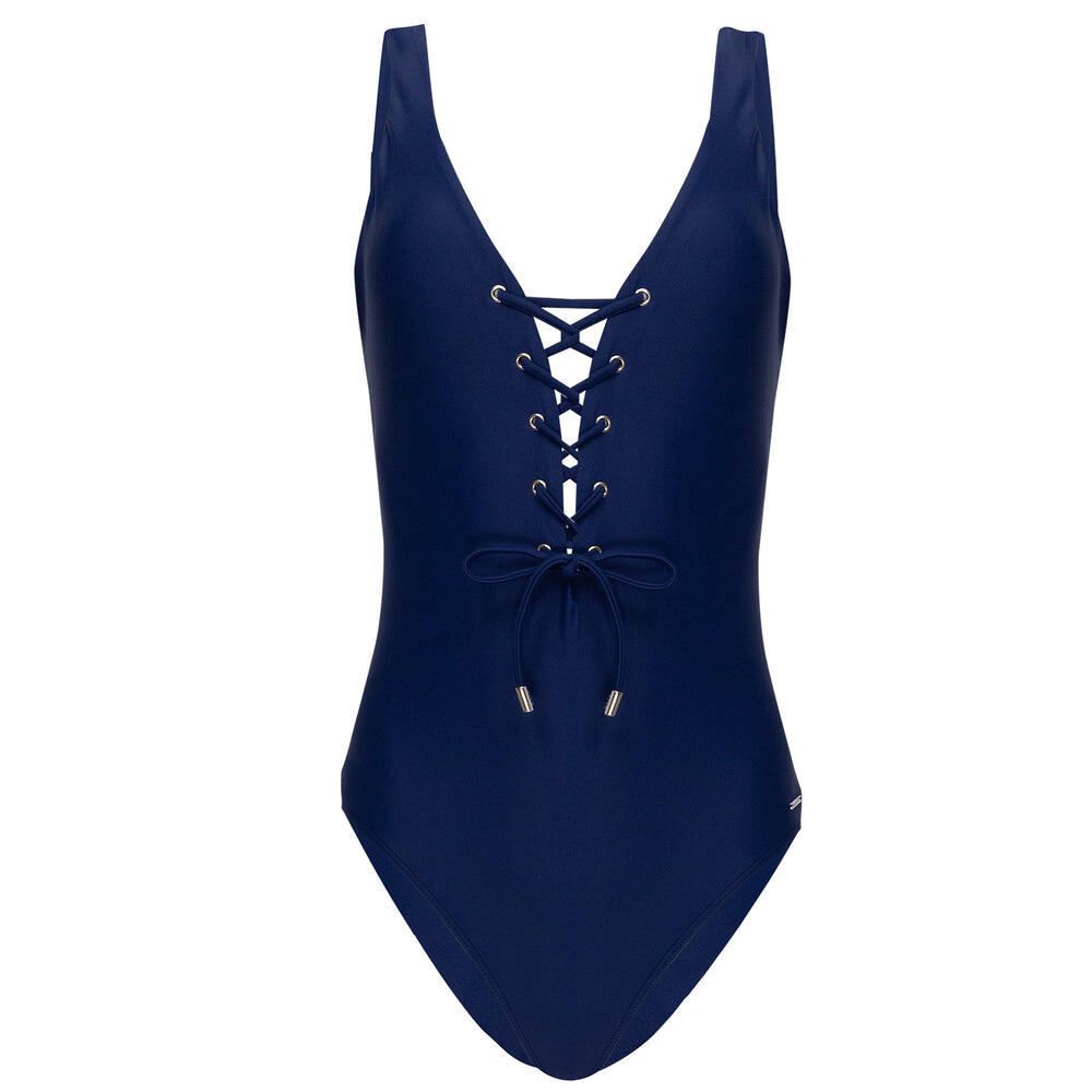 Monica Lace Up One Piece Blueberry Navy