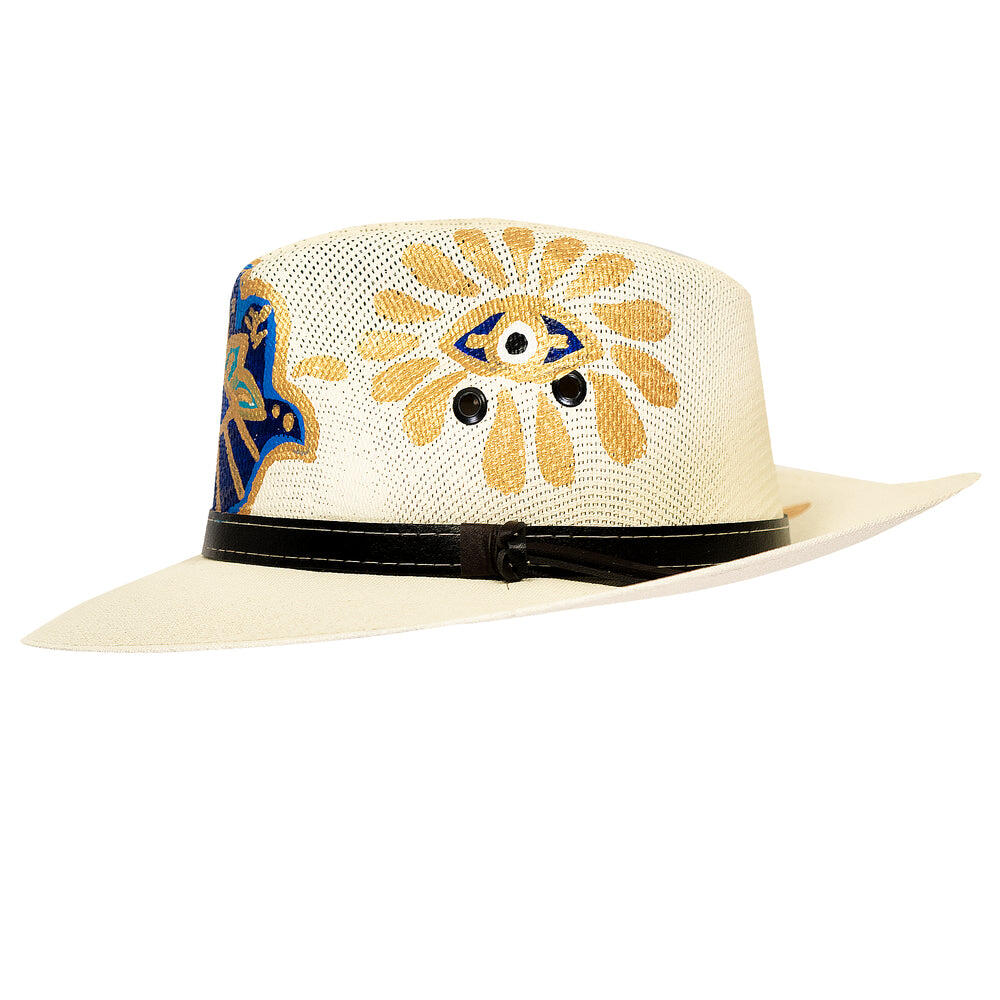 Blue Turkish Hand Panama Hat