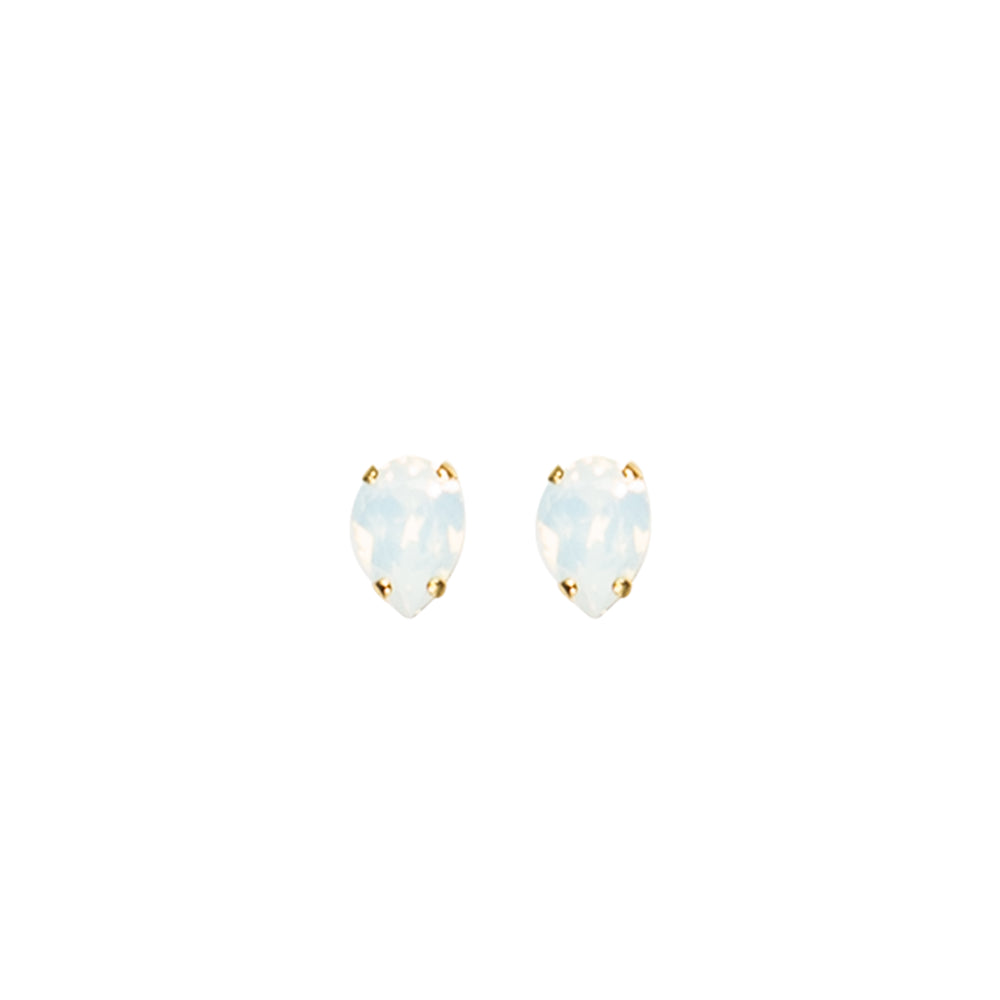 Classic Stud Earrings White Opal