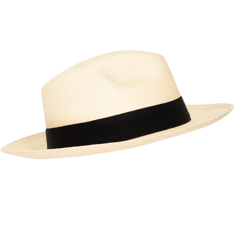 Panama Hat Unisex Classic Natural with Black Band