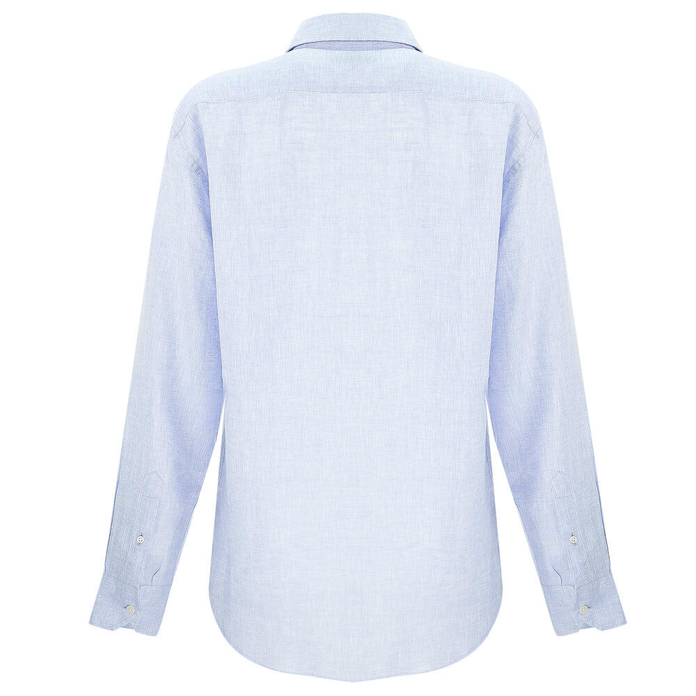 Light Blue Linen Shirt for Men | Long Sleeve Linen Shirt