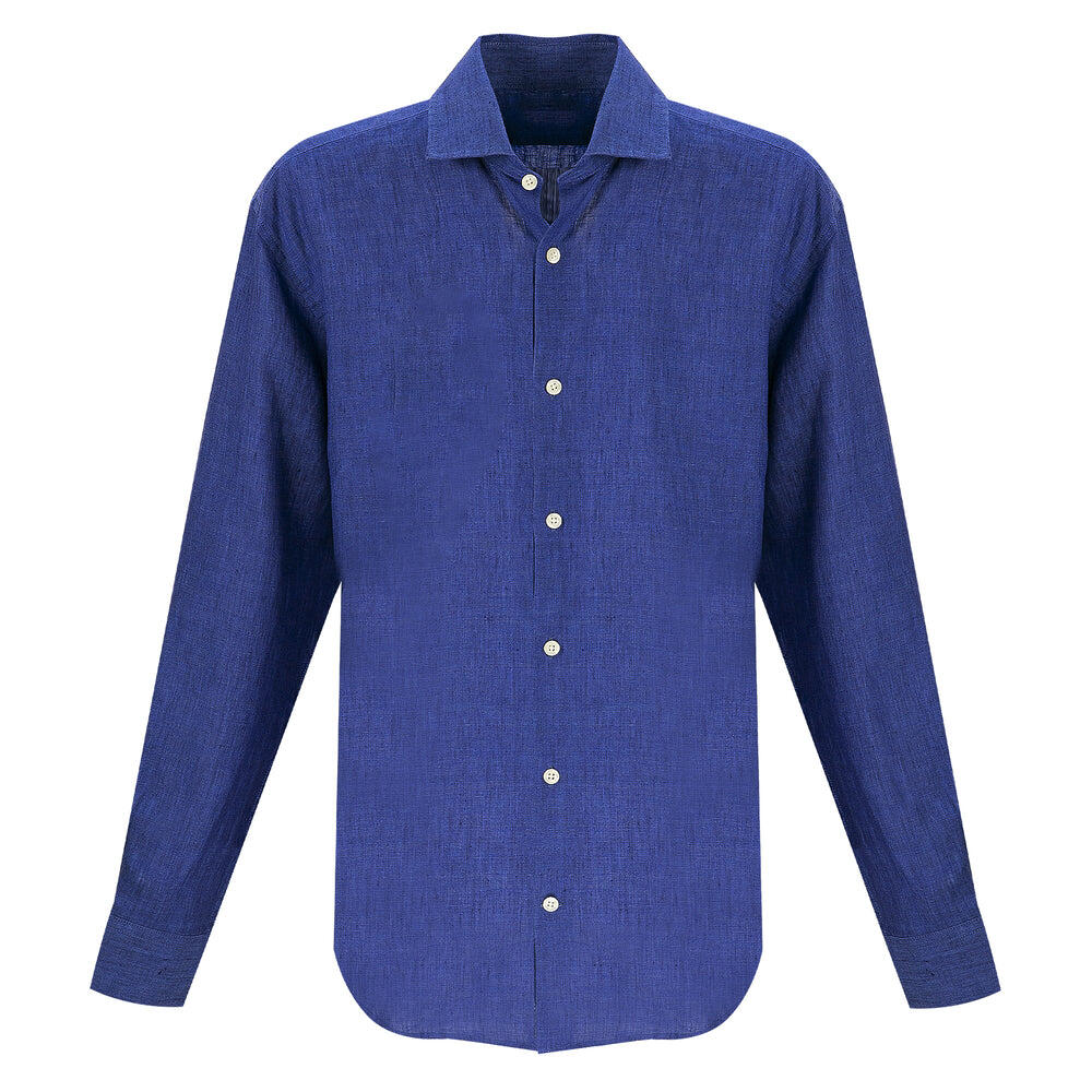 Premium Linen Shirt in Navy Blue