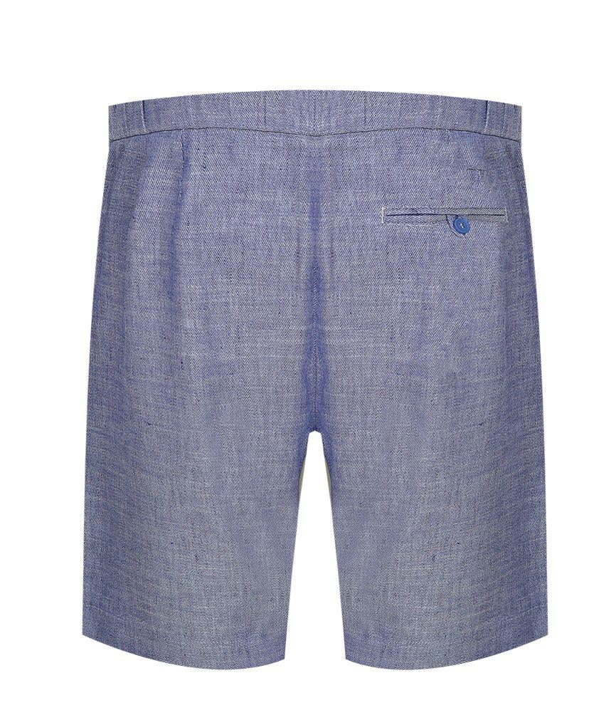 Melange Navy Linen Shorts