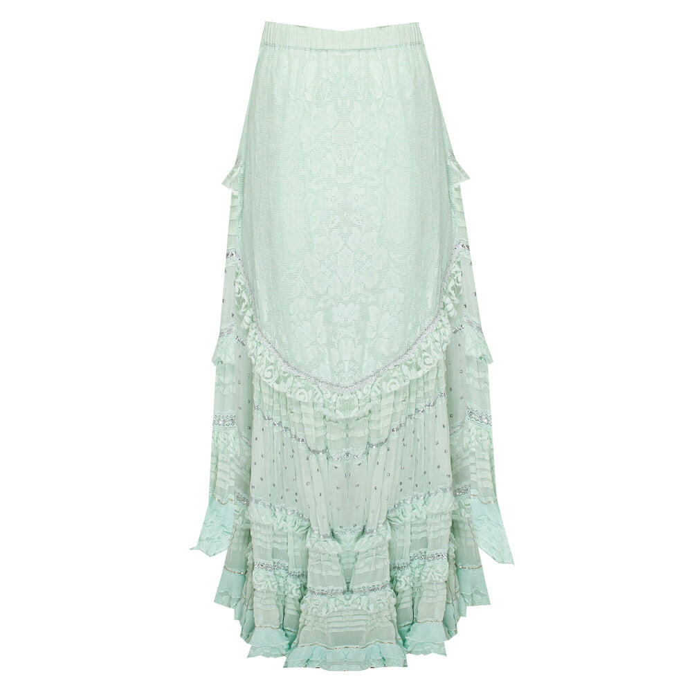 Skirt Boila Laces Decorated Mint/Silver